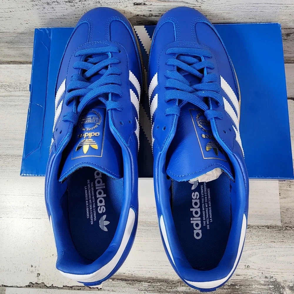 Adidas Samba OG Sneakers Mens 10 Blue White Sole Leather 